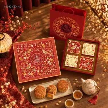 COMBO Túi Hộp Trung Thu 4 Bánh - Hàng Sẵn Tại Xưởng