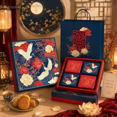 COMBO Túi Hộp Trung Thu 4 Bánh - Hàng Sẵn Tại Xưởng
