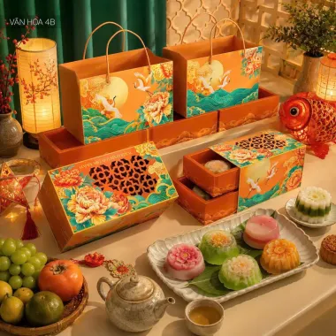 COMBO Túi Hộp Trung Thu 4 Bánh - Hàng Sẵn Tại Xưởng
