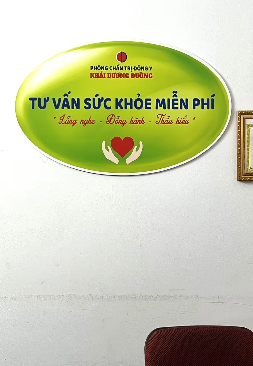 Bảng Hiệu Oval Tư Vấn Sức Khỏe Miễn Phí – Phòng Chẩn Trị Đông Y Khải Dương Đường