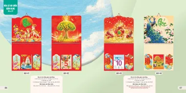 Lịch Bìa Bộ Số 12 Tháng Lò Xo Giữa  – Lịch Bìa Lò Xo Giữa Gắn Bloc