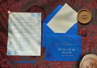 Thiệp Cưới : Thiết Kế In Ấn Ép Nhũ Trọn Bộ Gía Rẻ