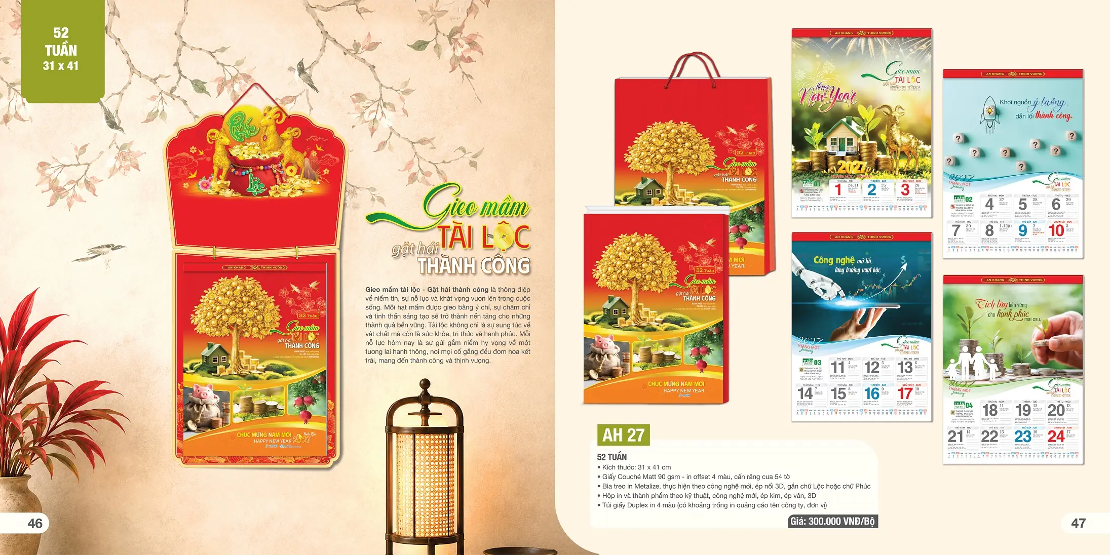 Lịch Treo Tường 52 Tuần Cao Cấp – Các Mẫu Mới Cho Xuân 2027